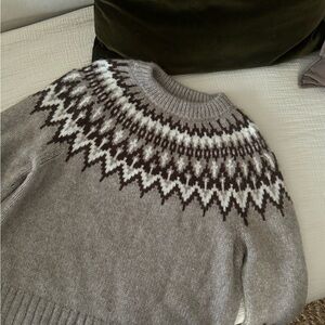 Jenni Kayne Thatcher Crewneck Sweater Taupe M *NWT*